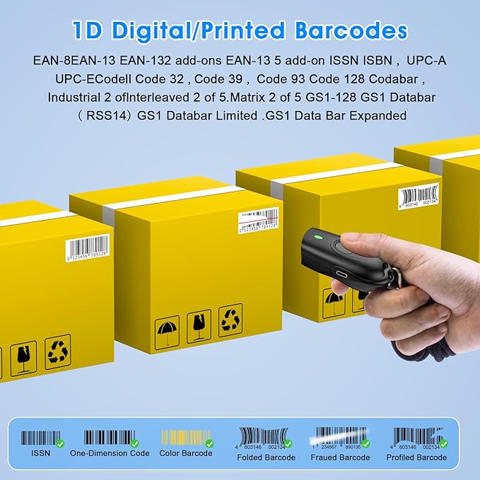 Mini Wireless Barcode Scanner, symcode Barcode Scanner Bluetooth&Wireless - Image 2