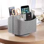 PUSU Leather 360°Rotatable Remote Control Holder, Nightstand TV Remote Caddy - Image 3