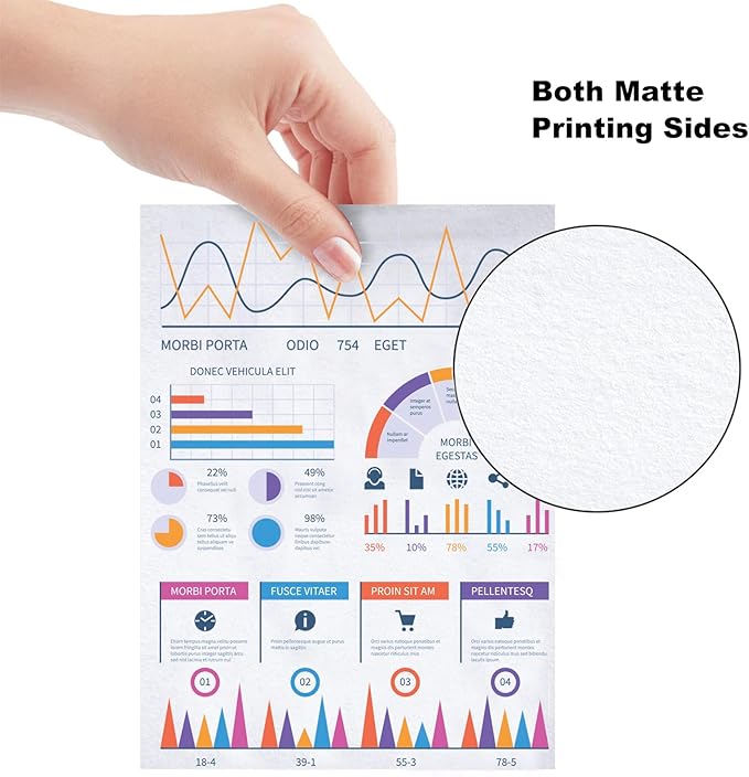 Uinkit 100 Sheets Matte Presentation tabloid paper 11x17 matte Double Sided - Image 4
