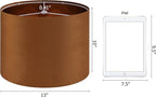 GO&SO 1 PCS Burnt Orange Velvet Drum Lamp Shade, Modern Replacement Lamp Shades - Image 2