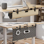 2-in-1 Under Desk Cable Management Tray & Privacy Panel, Dual-Sided Felt Cord - Image 5