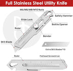 BIBURY 2 Pack Mutipurpose Utility Knife, Heave Duty Full Stainless Steel - Image 2