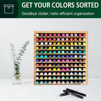 minboo marker organizer for 144 markers, bamboo art showing dimensions