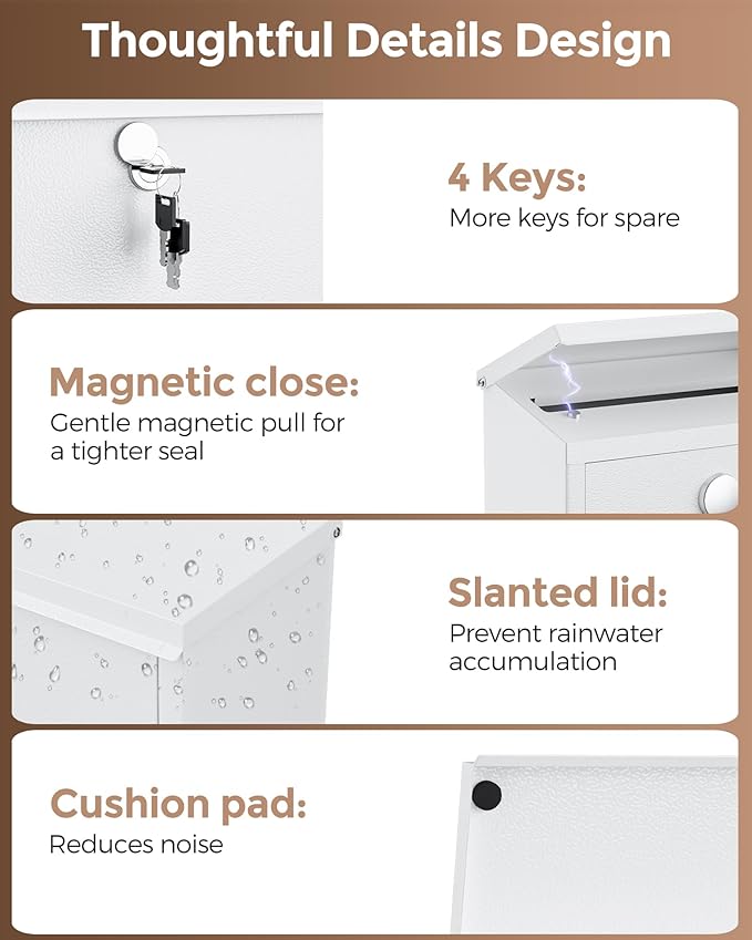 LAND·VOI Locking Wall-Mount Mailbox - Image 3