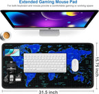 Gaming Mouse Pad, 31.5x15.7 inch Large Extended Computer Keyboard Mouse Mat - Image 2