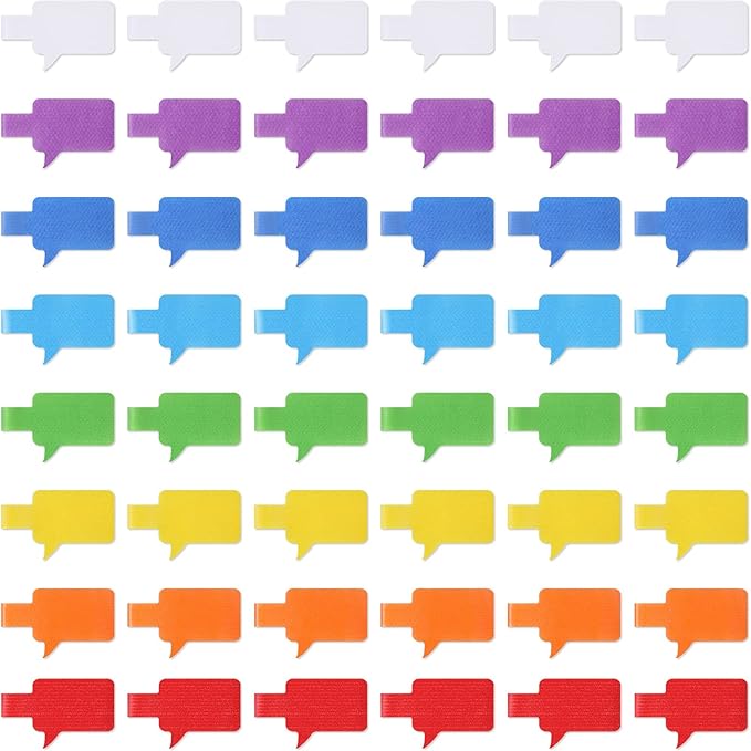 50 Pieces Cable Labels Multi Color Cord Wire Labels, Cable Tags and Wire Tags by Outus