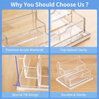 NIUBEE Clear Business Card Holder 2 Tier Acrylic Business Card Stand, 2 Slots - Image 5