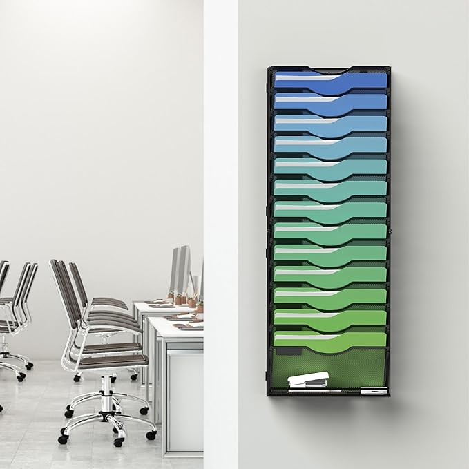 Kuntine.B Wall File Organizer Office Hanging Magazine Holder Wall File Organizer - Image 6