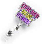 Badge Reel Retractable with ID Clip Text Acrylic Badge Reel Holder Name Badge by TianZhun