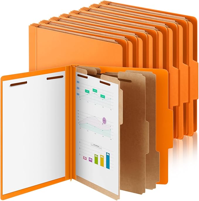 Skyygemm 12 Pcs Classification Folders Letter Size, 3 Divider Pressboard File by Skyygemm