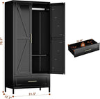 SUPEER Metal Wardrobe Cabinet - Image 2