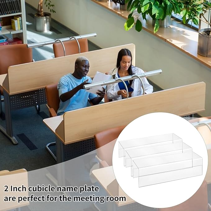 10 Pieces Cubicle Name Plate Holders fits 2.25 Inch Wall Cubicle Name Tags - Image 6