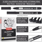 PANDAFLY Calligraphy Pen, 10 Size Calligraphy Pens - Image 2