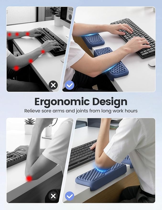 Vaydeer 2Pcs Elbow Pad for Desk, L-Shaped Arm Rest Desk Edge Cushion, Ergonomic - Image 2