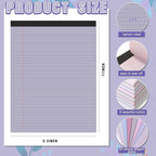 Fuutreo 8 Pcs 8.5'' x 11'' Colored Legal Pad Writing Pads Narrow Ruled 50 - Image 2