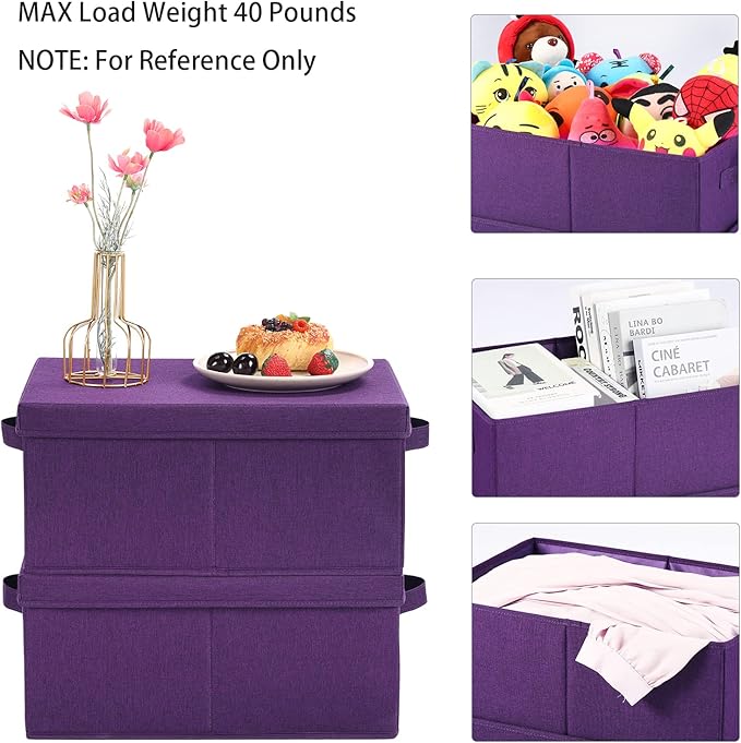 HOONEX Storage Bins with Lids for Organizing, Storage Boxes with 2 Carry - Image 2