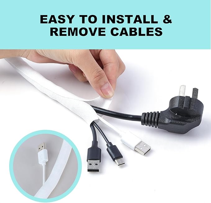 AGPTEK Cable Sleeve Cover, 10ft - Image 5