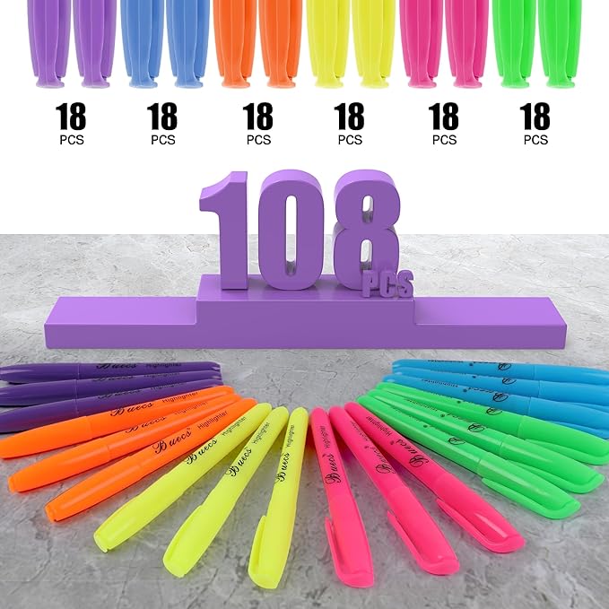 Buecs Highlighters Bulk Pack, Chisel Tip, suitable - Image 4