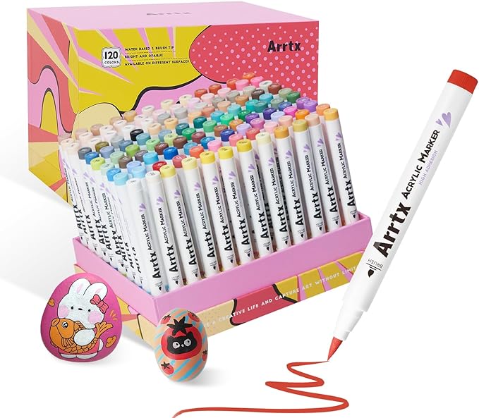 Arrtx 120 Colors Markers Paint Pens, Acrylic Paint Pens - Image 8
