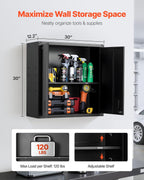 vevor metal wall cabinet, 30w x 12.2d x, close-up detail