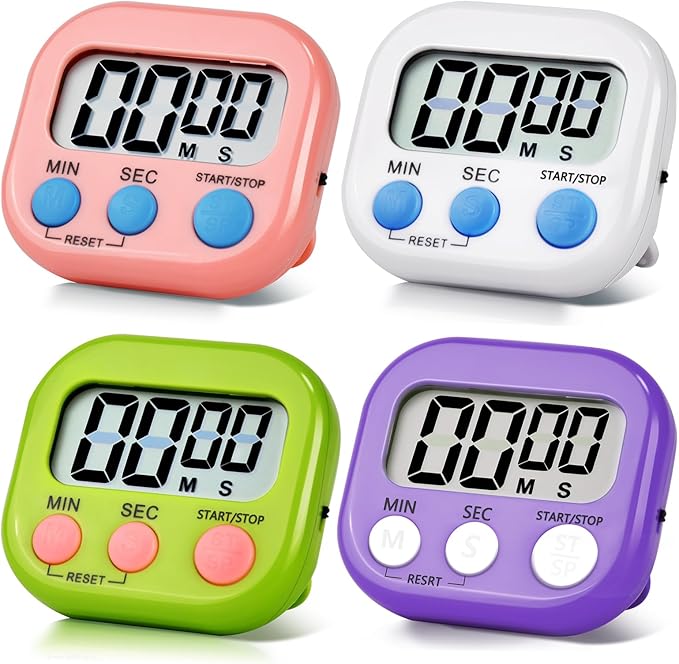 4 Pack Digital Kitchen Timer Magnetic Digital Timer by Unknown