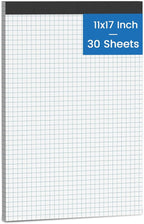 11x17 Graph Paper Pad, 4x4 Quad Ruled, 30 Sheets Large Graphing Paper 11'' x by Aidunmis
