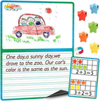 3+50PCS,Magnetic Lined Paper for Whiteboard 23.3x16.5in, Giant Notebook Paper for Classroom Draw Write Dry Erase Handwriting Chart Kids for Teachers (Note+Ten),Ten Math 16.5x11.7in