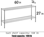 Regal Altair 14" Deep x 60" Wide x 27" Height Wire Shelving Kit | 2-Tier | NSF - Image 3