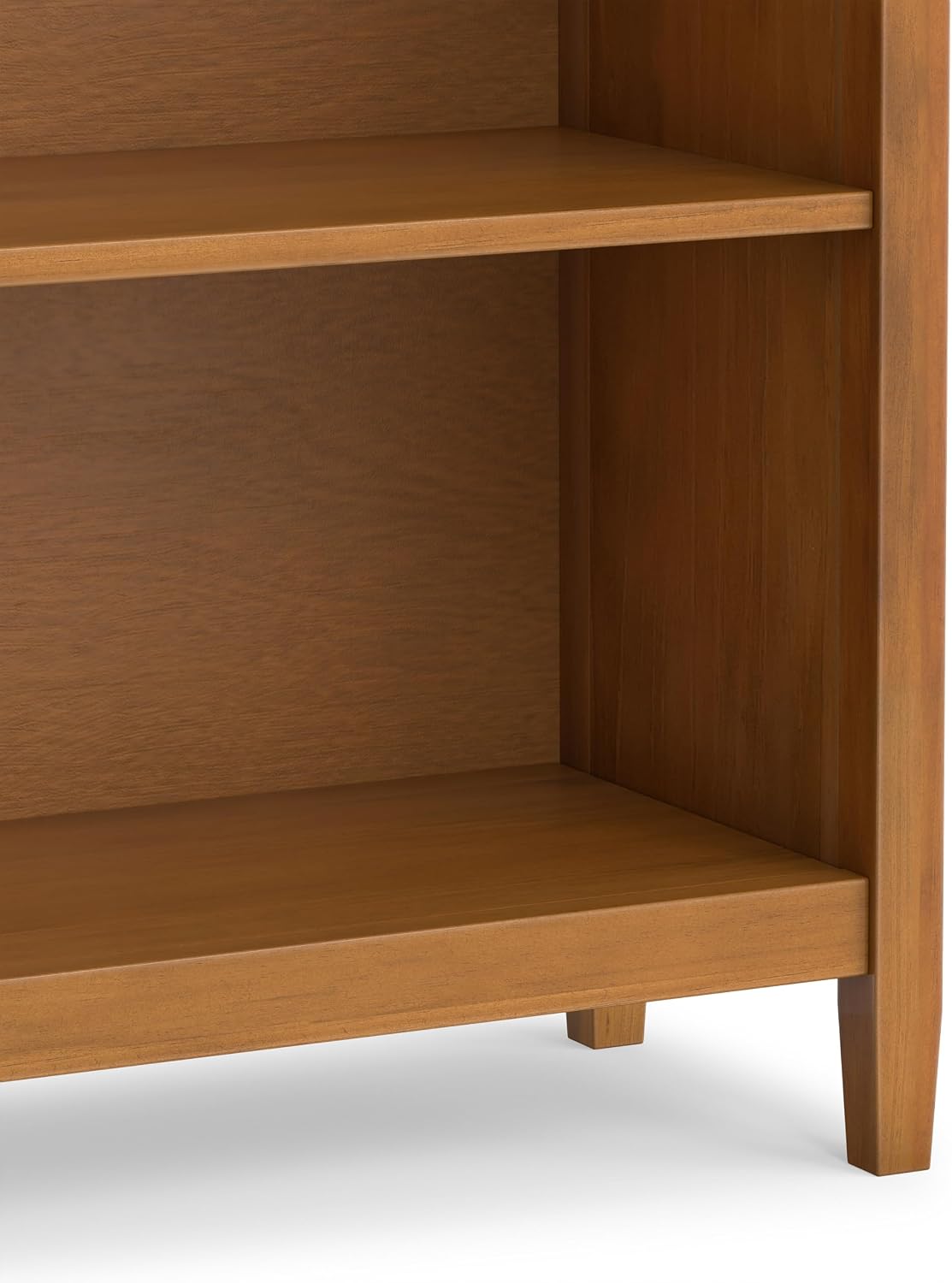 SIMPLIHOME Warm Shaker 72" Tall Solid Wood 5-Shelf Bookcase in Brown