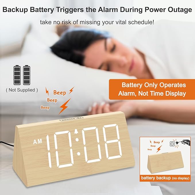 DreamSky Wooden Digital Alarm Clocks - Image 3
