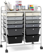 Giantex 12 Drawer Rolling Storage Cart Tools Scrapbook Paper Office School