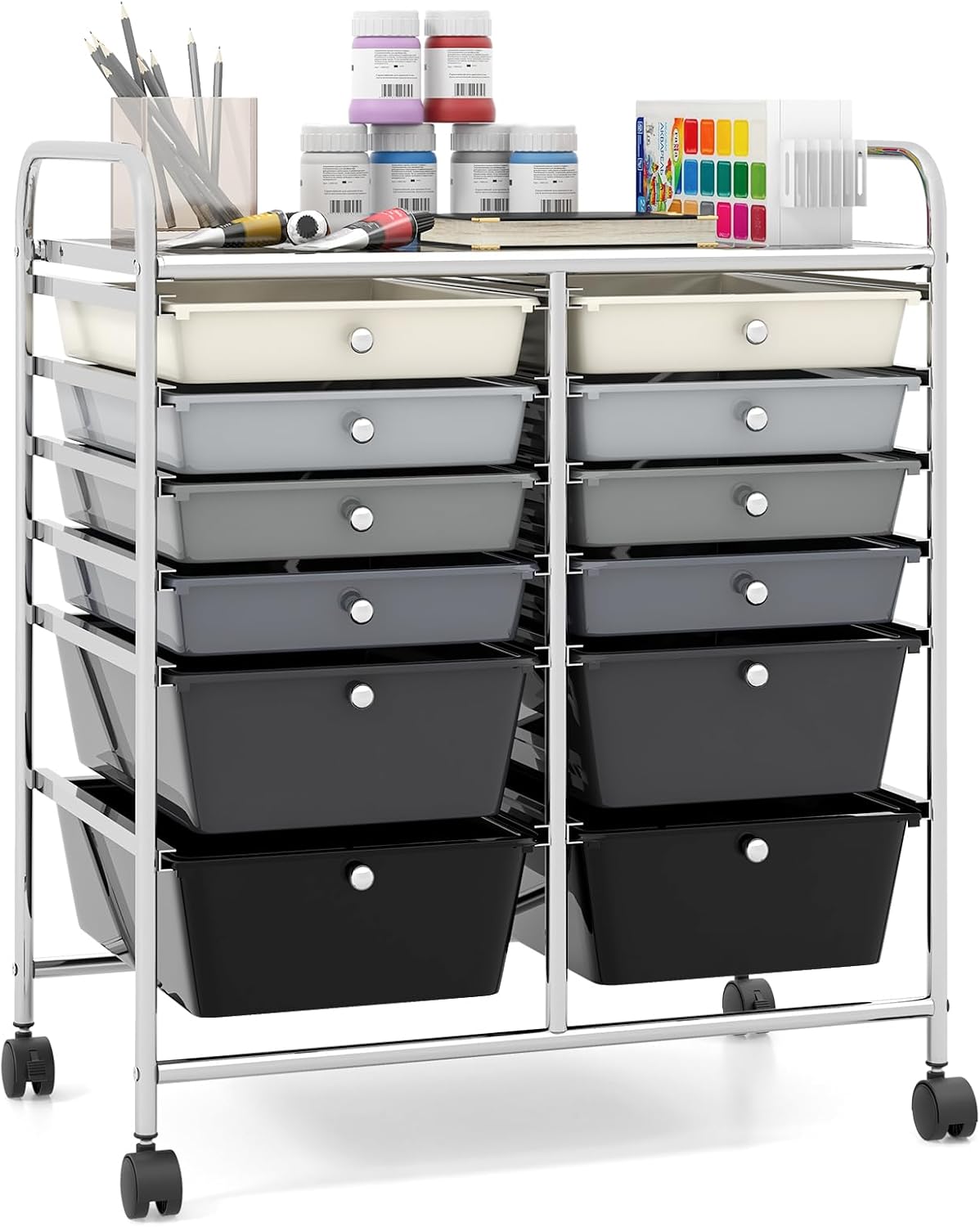 Giantex 12 Drawer Rolling Storage Cart Tools Scrapbook Paper Office School