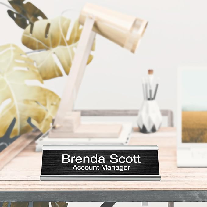 10 Pack 2" x 8" Aluminum Desk Name Plate Holder, Office Name Plate Holder - Image 5