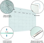 Magnetic Glass Monthly Calendar Whiteboard - Image 2