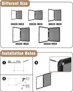 Mifuro 36"x24" Enclosed Bulletin Board, Lockable Weather-Resistant Aluminum - Image 4