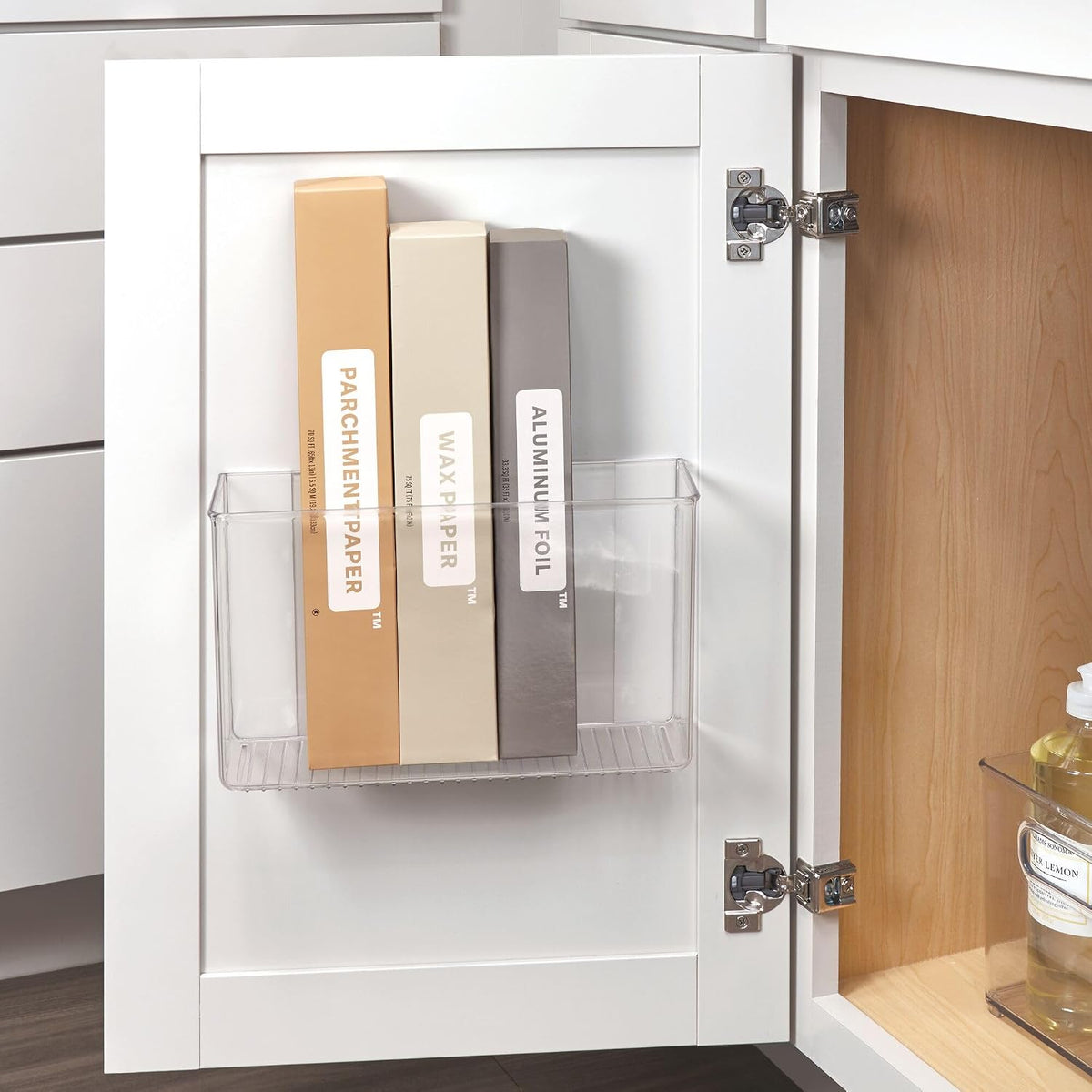 iDesign Adhesive Organizer Bin, Set of 2, Clear