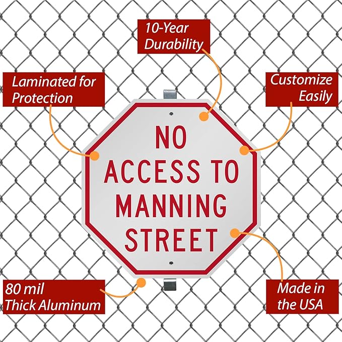 SmartSign “Customizable Octagon Red Sign Template” | 18" x 18" Aluminum - Image 3