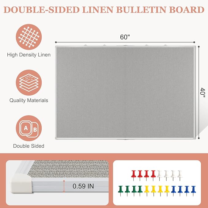 AMUSIGHT Double-Sided Large Cork Board - Image 2