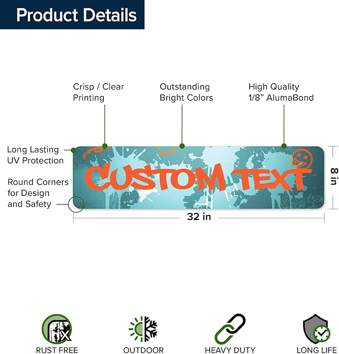 Custom Sign, Custom Street Sign, 11 Font Colors, 13 Font Styles, 4 Hole Options - Image 6