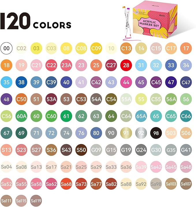 Arrtx 120 Colors Markers Paint Pens, Acrylic Paint Pens - Image 3