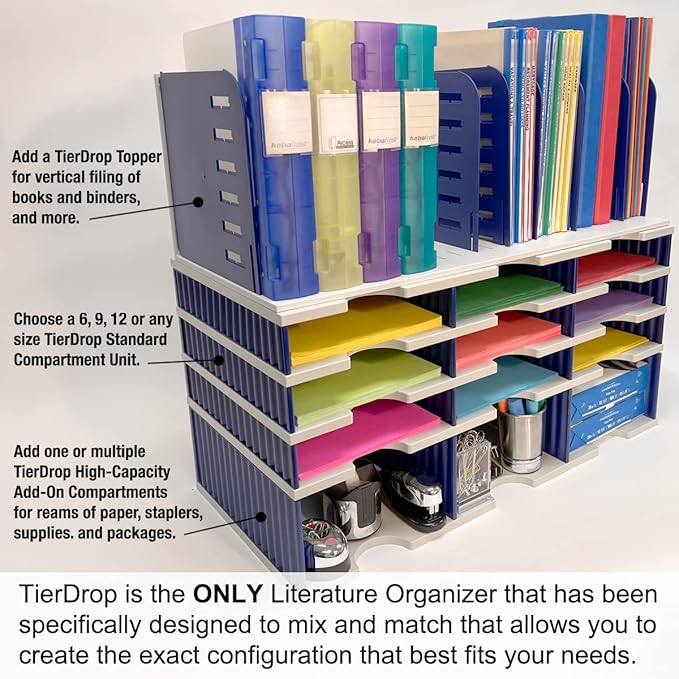 Ultimate Office TierDrop Jumbo 12-Compartment High-Wall Sorter - Image 5