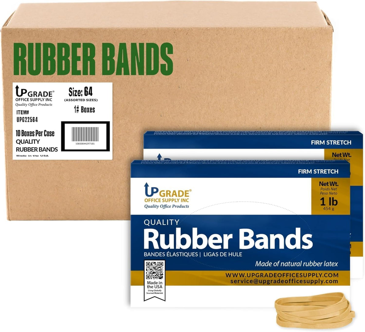 Upgrade Rubber Bands Size 64, 1 lb Boxes, 10-Box Case