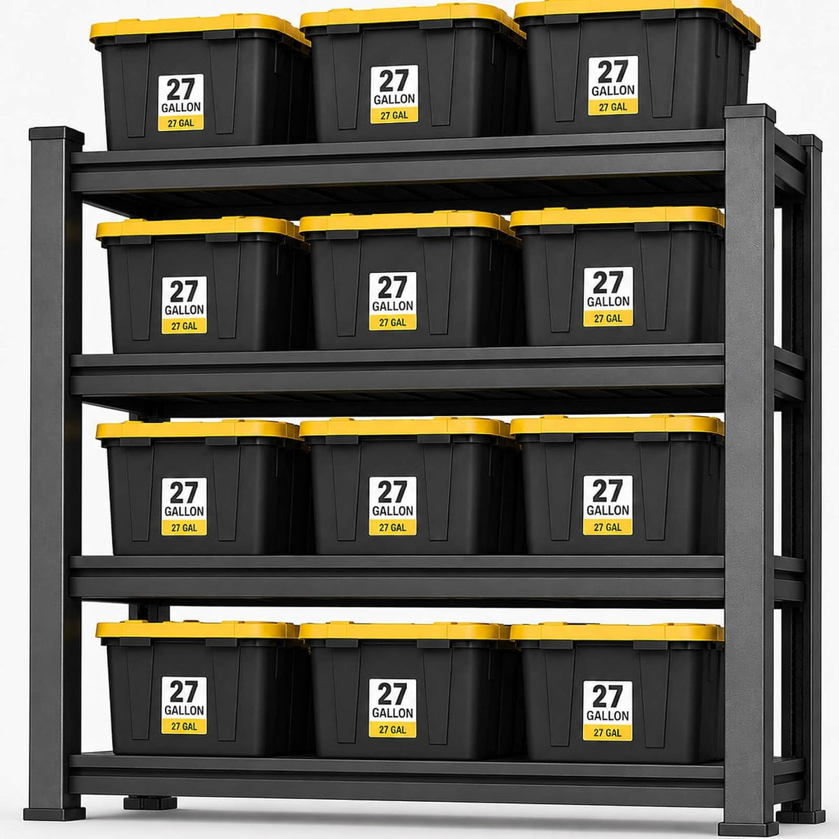 tote storage rack, garage shelving heavy-duty storage bin, main product view