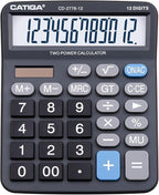 Premium Commercial 12-Digit Large Desktop Calculator by CATIGA