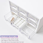 Desk Storage Organizer with 9 Drawers, FODIENS Stackable Desktop Craft Drawer - Image 5