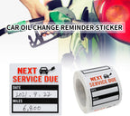 Oil Change Service Reminder Stickers - 300 Pcs 2x2 Black, Next Service Due Roll, Removable Vinyl Peel & Write, No Residue Car Sticker (1)