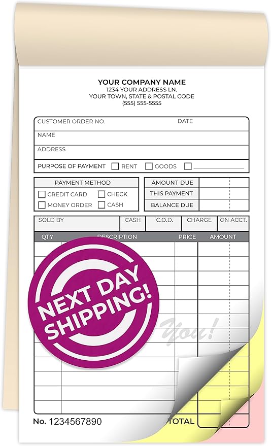 Custom 4.25" x 7" Carbonless NCR Books in 3-Part Triplicate Invoices, Work by PrintPPS