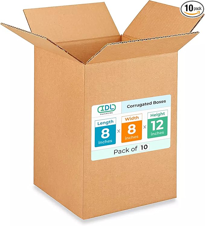 Small Moving & Shipping Boxes 8x8x12 inches by IDLPackaging