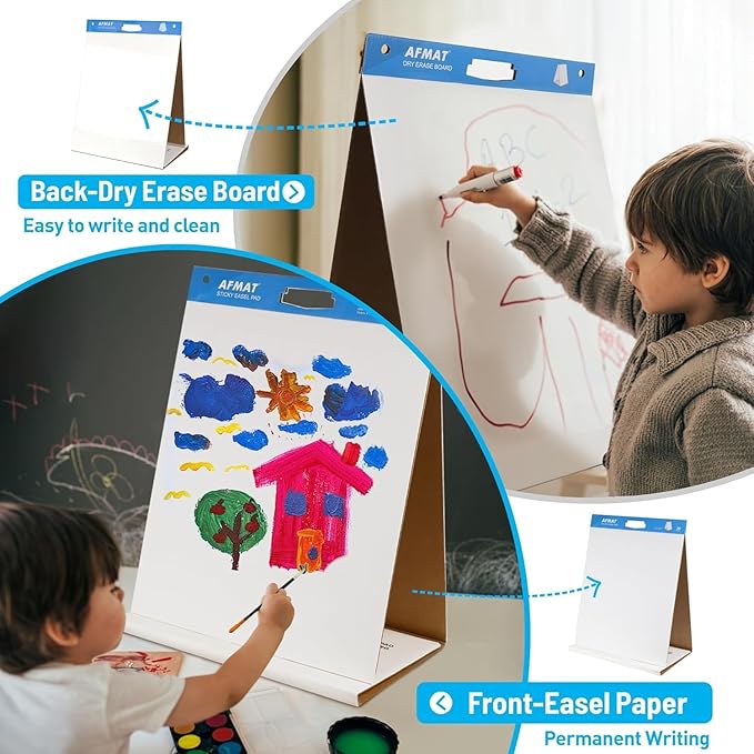 2-Pack Tabletop Sticky Easel Pad and Dry Erase Board 2 in 1, 20 x 23 inches - Image 3