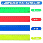 Zonon 500 Pcs 12 Inch Plastic Ruler Assorted Colors Rulers - Image 2